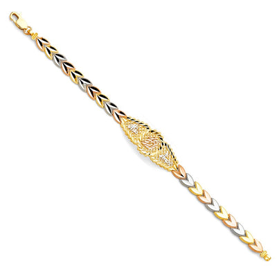 14K Tricolor 15Years ID Bracelet-7.25 inches