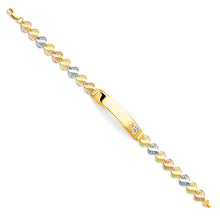Load image into Gallery viewer, 14K Tricolor 15Years CZ Bracelet-7.25 inches