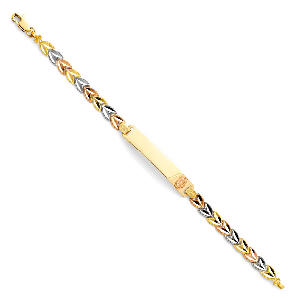 14K Tricolor Guadalupe ID Bracelet