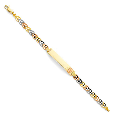 14K Tricolor Guadalupe ID Bracelet