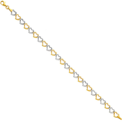 14K Twotone Light Fancy Hollow Bracelet