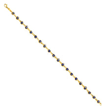 Load image into Gallery viewer, 14K Yellow Blue Evil Eye Bracelet