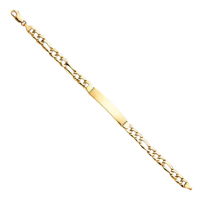 14K Yellow STAMP Figaro LINK ID Bracelet