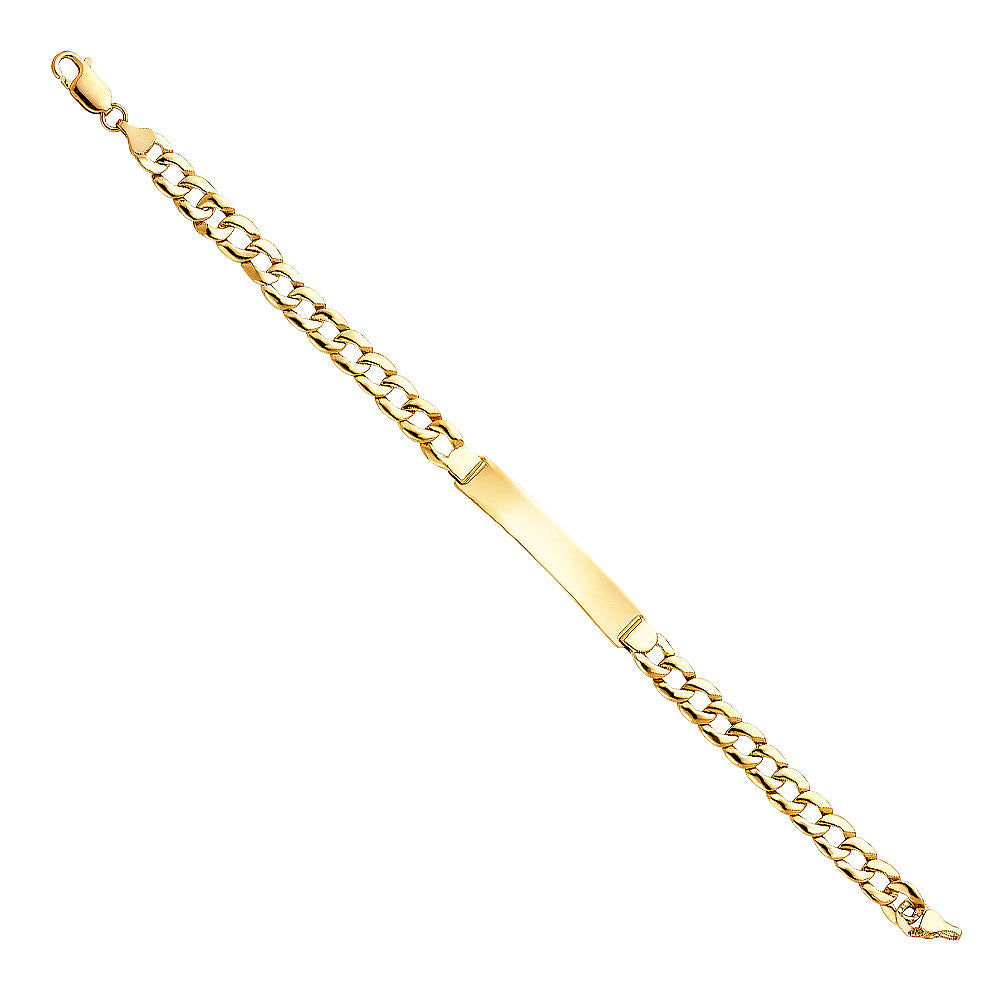 14K Yellow STAMP Cuban LINK ID Bracelet