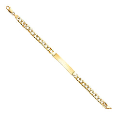 14K Yellow STAMP Cuban LINK ID Bracelet