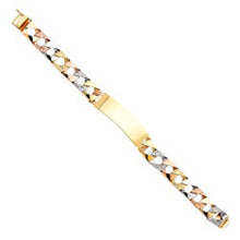Load image into Gallery viewer, 14K Tri Color Gold Nugget Cuban ID Bracelet