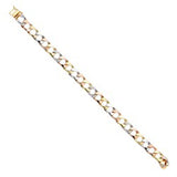 14K Tri Color Gold Fancy Cuban Link Bracelet