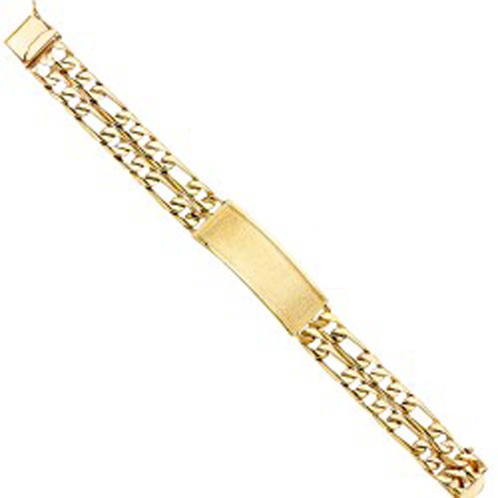 14K Yellow Gold 2L Figaro Link ID Bracelet