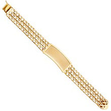 Load image into Gallery viewer, 14K Yellow Gold 3L Light Nugget Cuban Link ID Bracelet