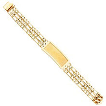 Load image into Gallery viewer, 14K Yellow Gold 3L Light Figaro Link ID Bracelet