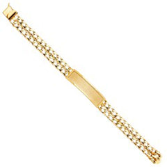 14K Yellow Gold 2L Light Cuban Link ID Bracelet