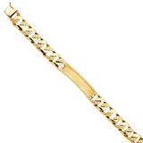 14K Yellow Gold Nugget Cuban Link GRK ID Bracelet