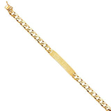 14K Yellow Gold Nugget Cuban Link ID Bracelet