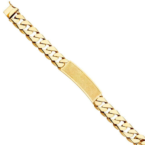 14K Yellow Gold Cuban Link ID Bracelet