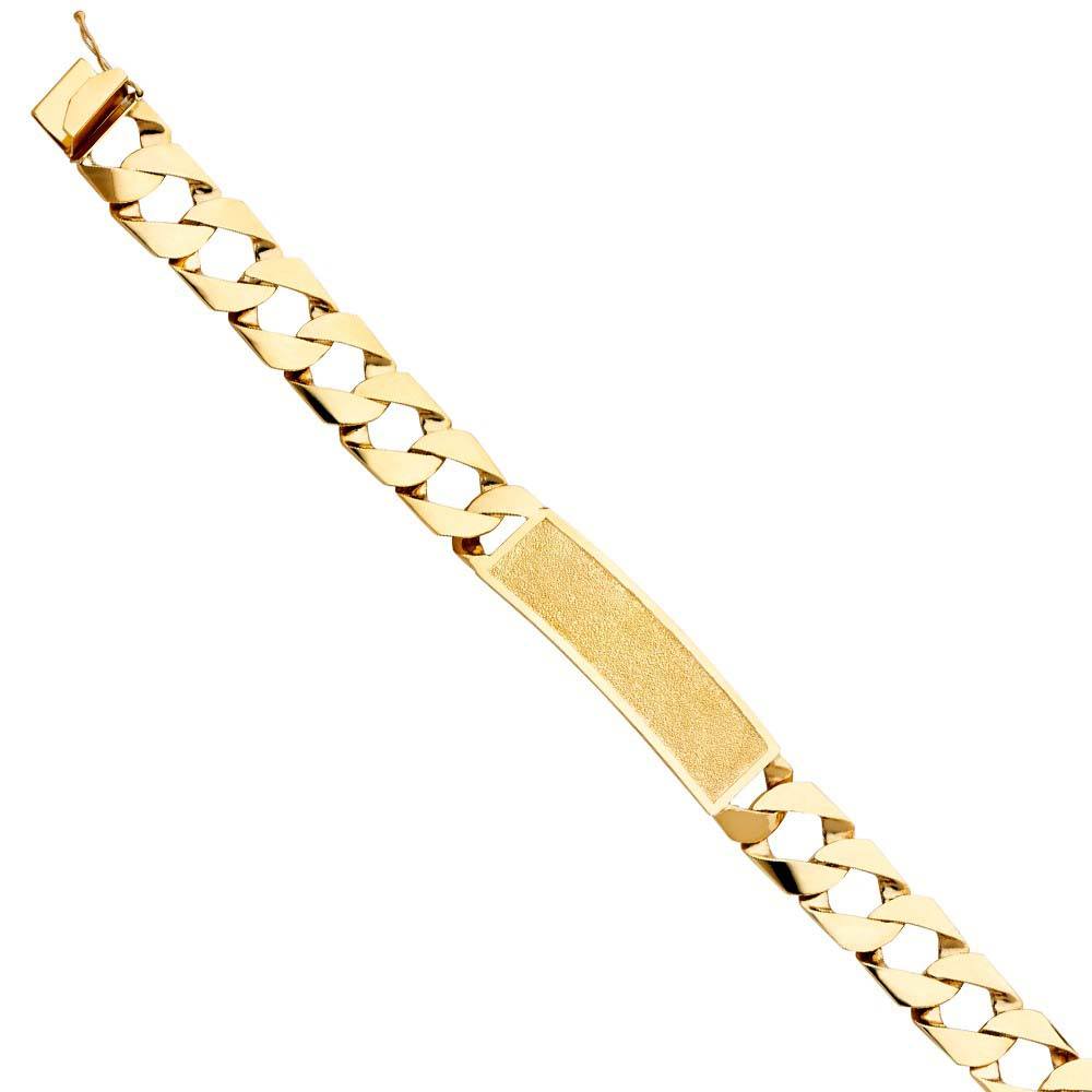 14K Yellow Gold Cuban Link ID Bracelet