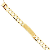 14K Yellow Gold Cuban Link ID Bracelet