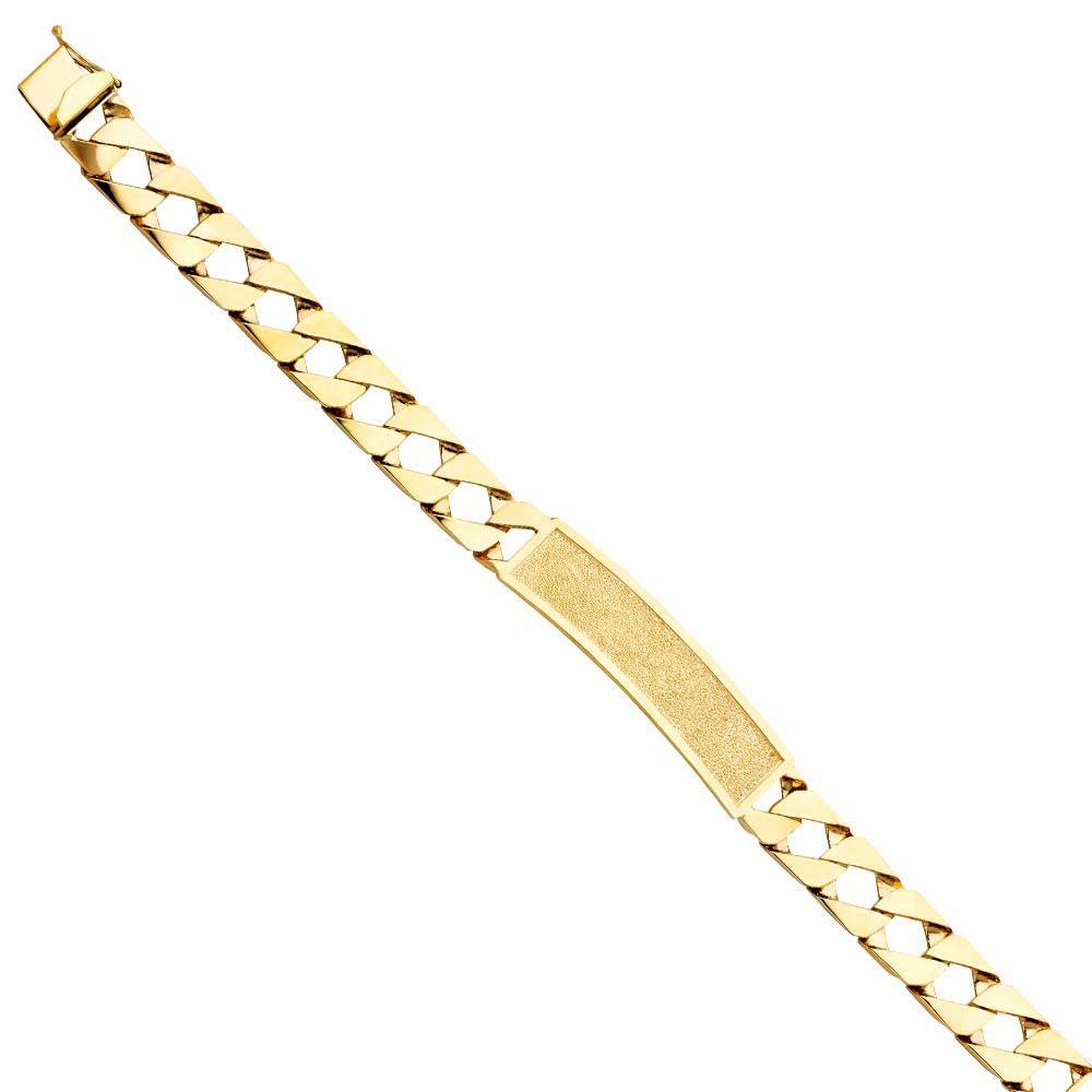 14K Yellow Gold Cuban Link ID Bracelet