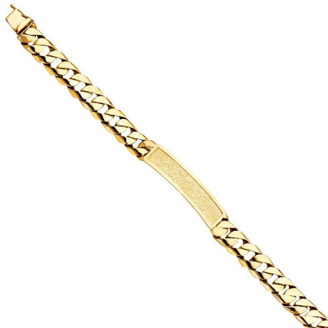 14K Yellow Gold Cuban Link ID Bracelet