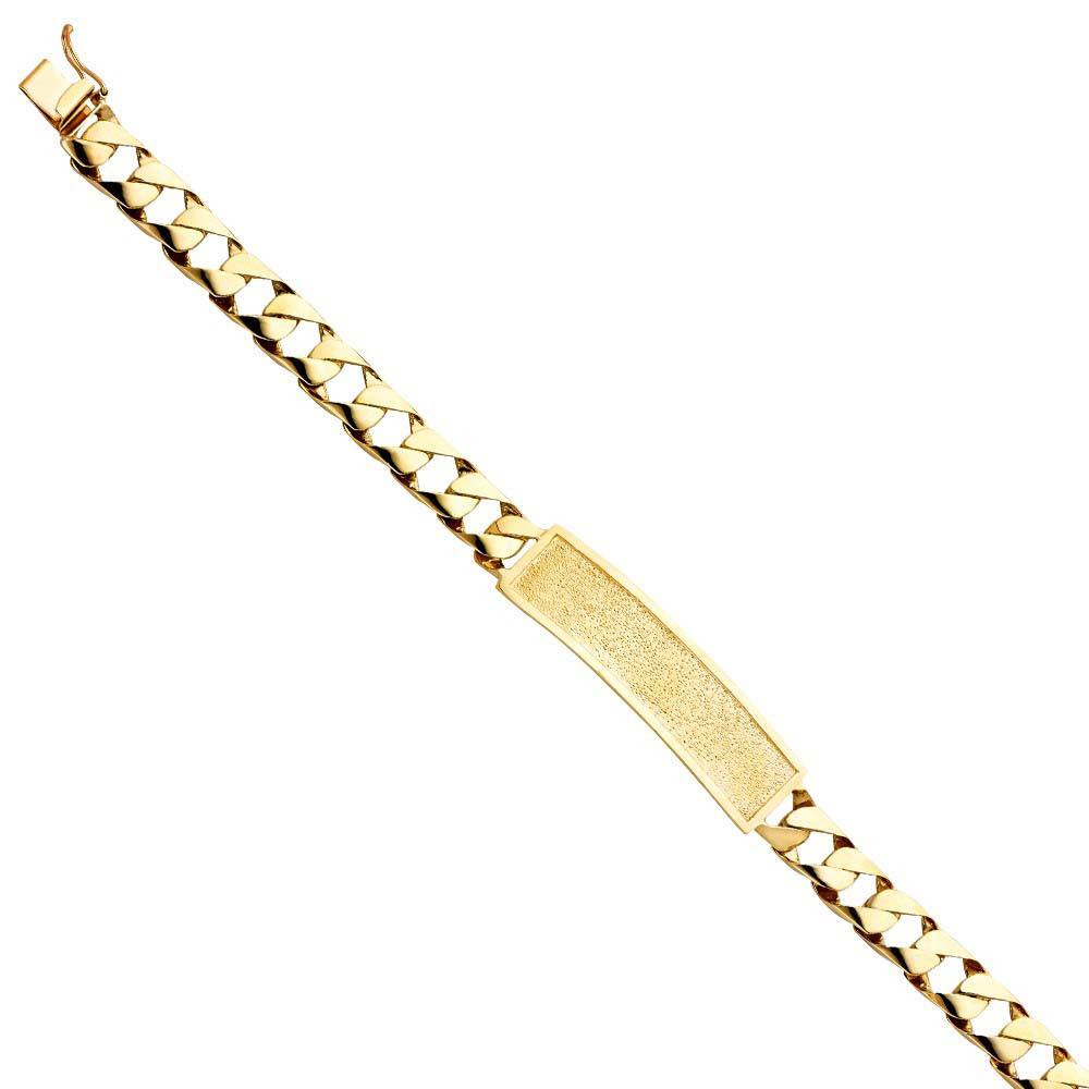 14K Yellow Gold Cuban Link ID Bracelet