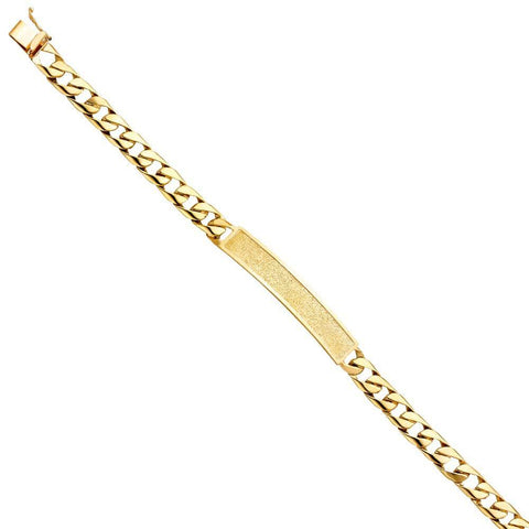 14K Yellow Gold Cuban Link ID Bracelet