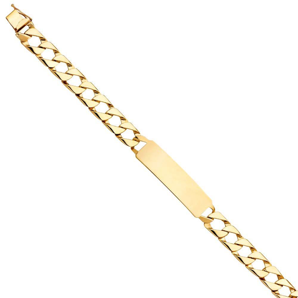 14K Yellow Gold Cuban Link ID Bracelet