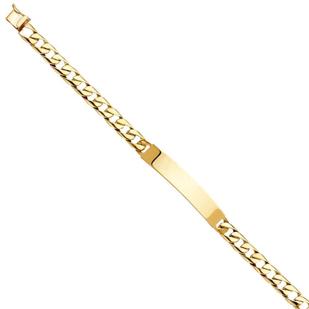 14K Yellow Gold Cuban Link ID Bracelet