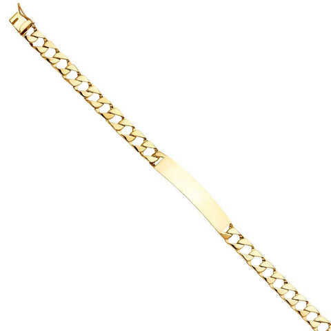 14K Yellow Gold Cuban Link ID Bracelet