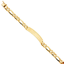 Load image into Gallery viewer, 14K Yellow Nugget FIGARO LINK F-ID BRACELET