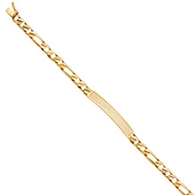 Load image into Gallery viewer, 14K Yellow Nugget FIGARO LINK F-ID BRACELET