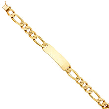 Load image into Gallery viewer, 14K Yellow DC FIGARO LINK ID BRACELET