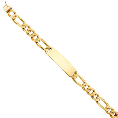 14K Yellow DC FIGARO LINK ID BRACELET