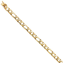 Load image into Gallery viewer, 14K Yellow NUGGET FIGARO LINK BRACELET