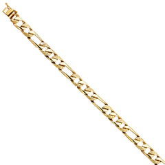 14K Yellow NUGGET FIGARO LINK BRACELET