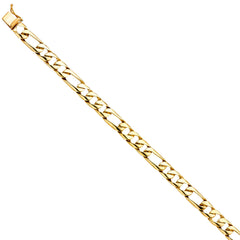 14K Yellow FIGARO LINK BRACELET