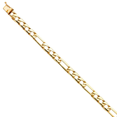 14K Yellow FIGARO LINK BRACELET