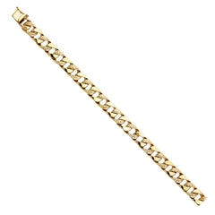 14K Yellow NUGGET CUBAN LINK BRACELET