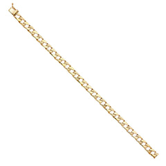 14K Yellow NUGGET CUBAN LINK BRACELET