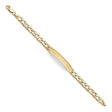 Load image into Gallery viewer, 14K Yellow Gold Light Nugget Cuban Link Baby ID Bracelet