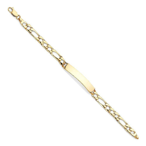 14K Yellow Gold Light Cuban Link Baby ID Bracelet