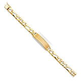 14K Yellow STAMP Figaro LINK F-ID Bracelet