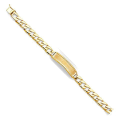14K Yellow Gold Stamp Cuban Link ID Bracelet