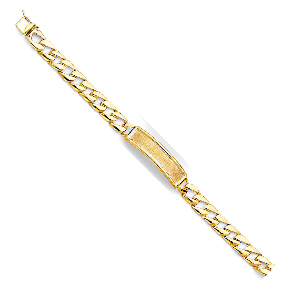 14K Yellow STAMP Cuban LINK F-ID Bracelet