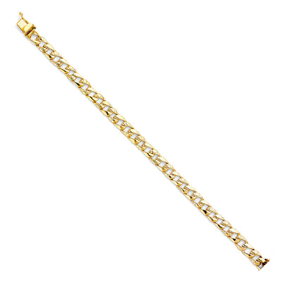 14K Yellow STAMP Nugget Cuban LINK BRACELET
