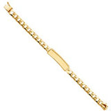 14K Yellow Gold Stamp Nugget Cuban Link Baby ID Bracelet
