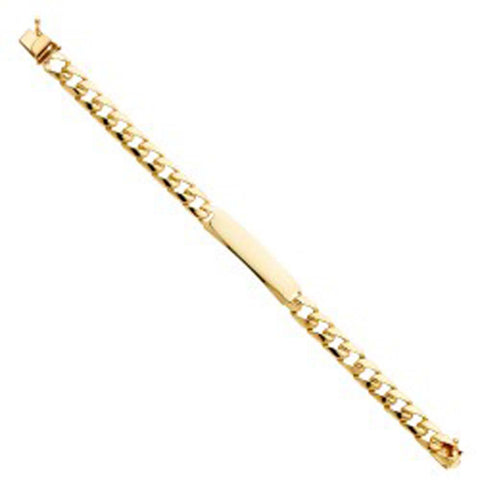 14K Yellow Gold Stamp Cuban Link Baby ID Bracelet