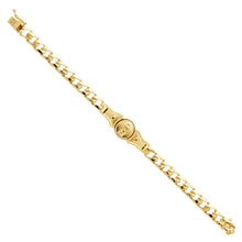 Load image into Gallery viewer, 14K Yellow Stamp Nugget Cuban Link Guadalupe ID Bracelet