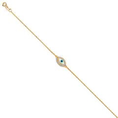 14K Yellow Evil Eye chain Bracelet