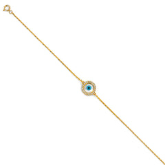 14K Yellow Evil Eye chain Bracelet