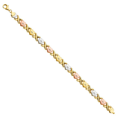 14K Tricolor Stampato Bracelet