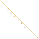 14K Twotone Dangling Light Chain Bracelet